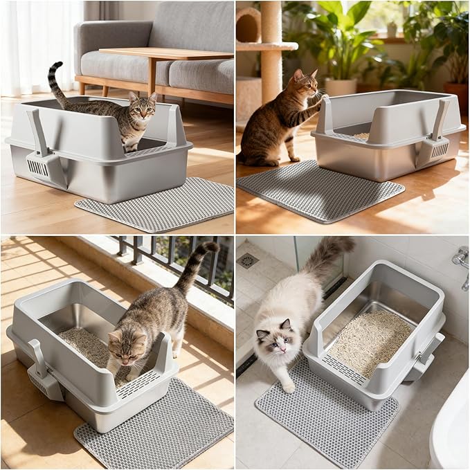 2PACK Stainless Steel Cat Litter Box - Image 8