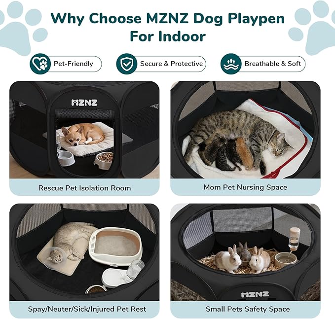 Dog Cat Playpen, Portable Small Animal Playpen Crate Indoor - Image 3
