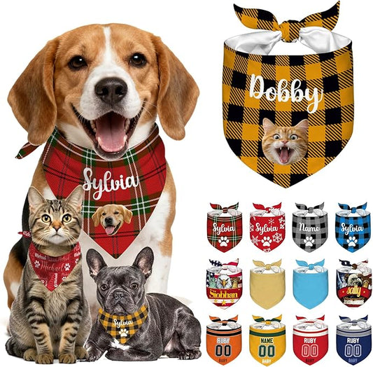 Personalized Dog Bandanas Custom Pet Scarf by Unknown