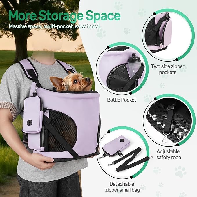 YUDODO Dog Front Backpack Carrier 7-15 lbs, Soft Breathable Pet Front Facing - Image 6