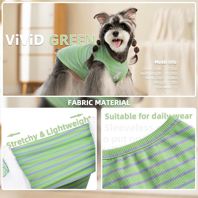 Koneseve Dog Shirt 2 Pack Breathable Sleeveless Vest, Stretchy & Soft - Image 6