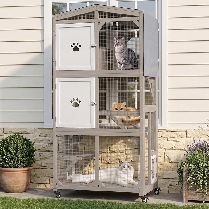 PetsCosset 66"H Large Catio Outdoor Cat Enclosure by PETSCOSSET