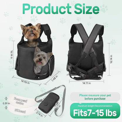 YUDODO Dog Front Backpack Carrier 7-15 lbs, Soft Breathable Pet Front Facing - Image 2
