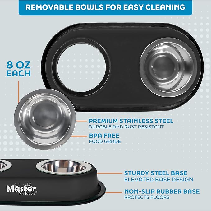 Master Pet Supply Double Dog Bowls Set - Image 3