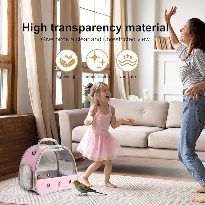 Bird Travel Carrier, Portable Small Bird Parrot Parakeet Carrier - Image 4
