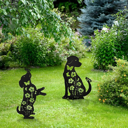 Metal Dog Garden Stakes Lawn Decor, Weather Resistant Steel Puppy Garden Art - Image 6