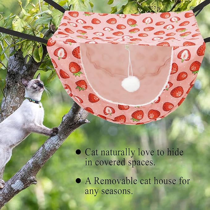 JSPYFITS Cat Cage Hammock with Ball, Double Layer Hanging Adjustable Soft Pet - Image 7