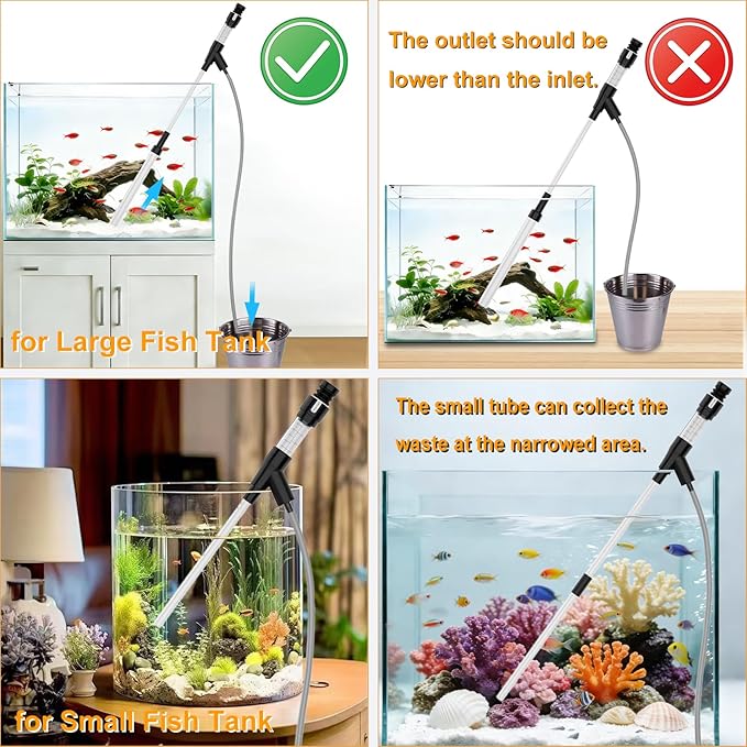 Carefree Fish Aquarium Siphon Gravel Cleaner 6Ft Hose Tank Water Changer Sand - Image 3