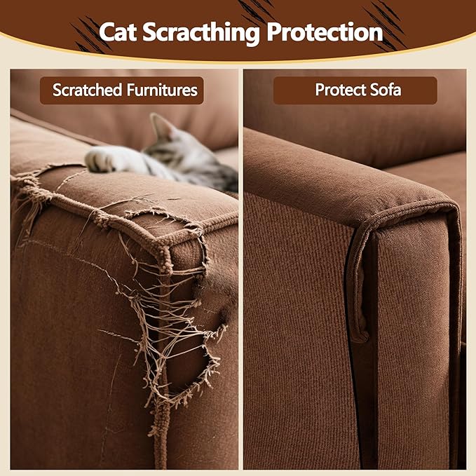 Cat Scratch Furniture Protector, 78.7"x15.8" Self Adhesive Cat Scratch Mat Pad - Image 3