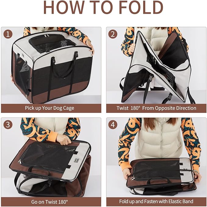 DONORO Dog Kennels and Crates for Medium Dogs, Portable Pop Up Indoor Pet Cage - Image 3