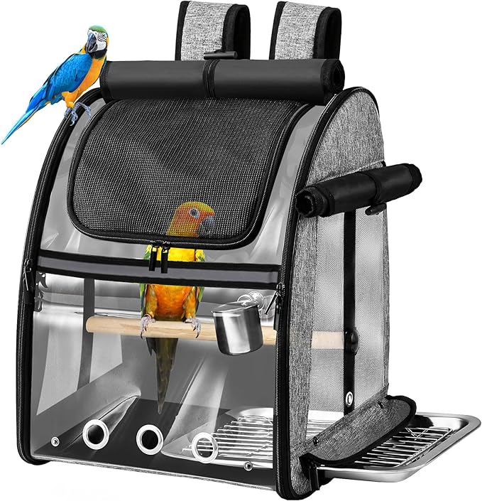 Bird Carrier Bag with Indestructible Stainless Steel Mesh, Bird Travel Cage by Suertree