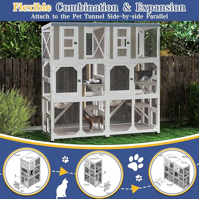 PetsCosset 63.5"H Catio Outdoor Cat Enclosure - Image 8