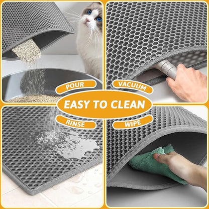 Pieviev Cat Litter Mat Double Layer Waterproof Urine Proof Trapping Mat 1 Pack) - Image 6