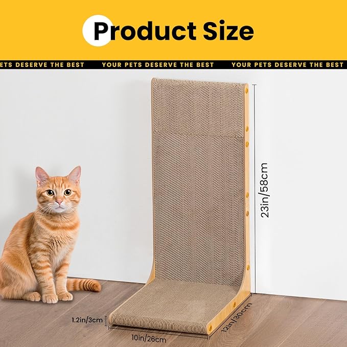 Conlun Cardboard Cat Scratcher, Vertical Wall-Leaning Scratching Board to - Image 2