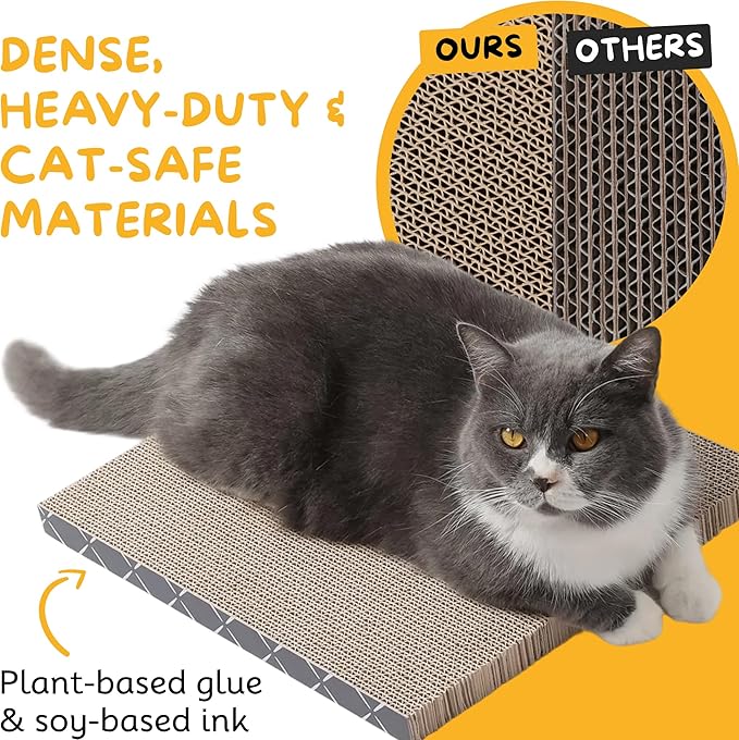 Hide & Scratch Cat Scratcher Pad – 2 Pack | Double-Sided Cardboard Refills - Image 5