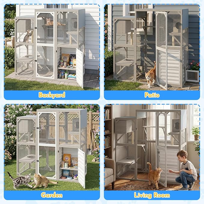 Ketive Catio Outdoor Cat Enclosure Large Walk-in Cat House - Image 7