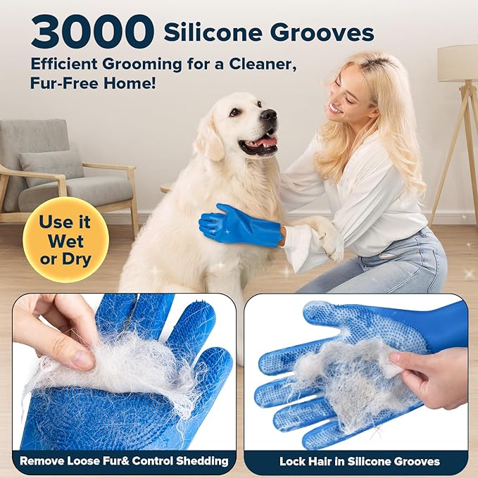 Augwind 6PCS Pet Grooming Kit for Dogs, Cats and Horses | Dog Washing Gloves | - Image 3