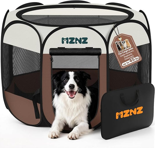 Dog Playpen, Portable Puppy Pet Crate Indoors by MZNZ