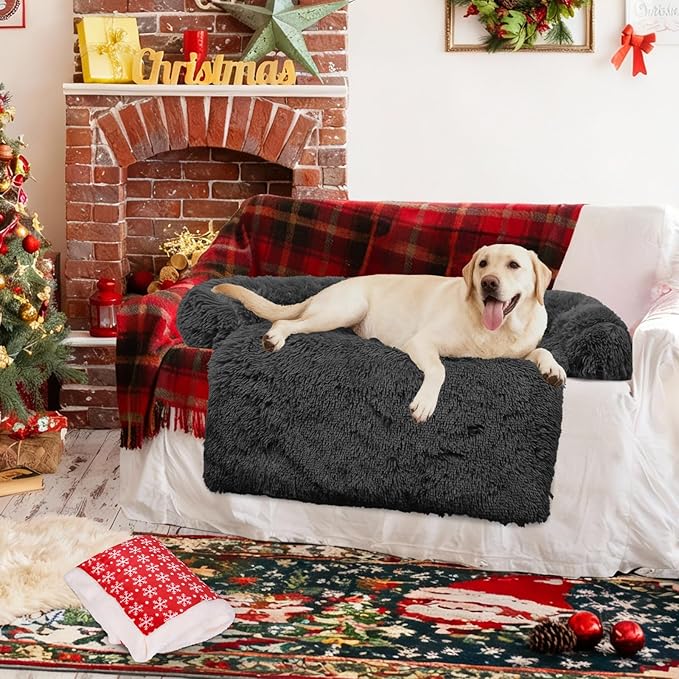 GGIB Calming Dog Bed Christmas Throw Blanket Fluffy Plush Dog Mat Furniture - Image 6