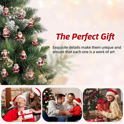 12 Pcs Christmas Tree Ornaments Funny Cartoon Santa Claus Designs Xmas Tree - Image 7