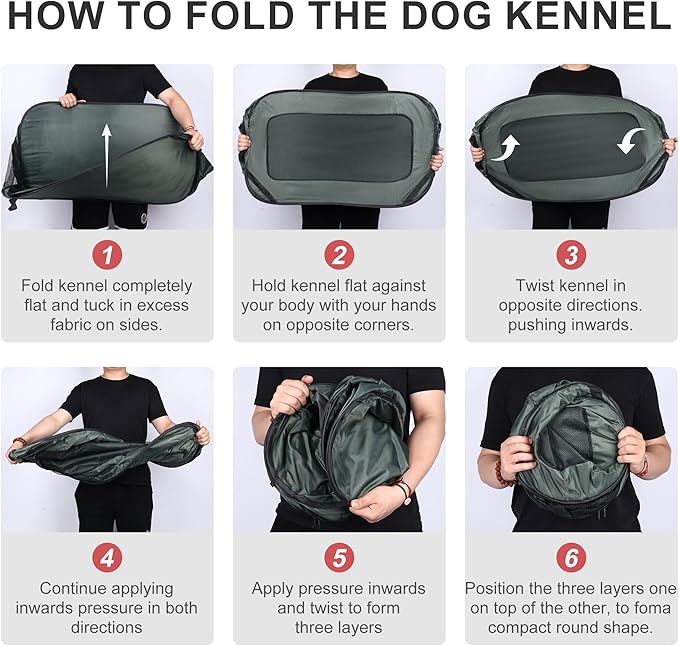 36 Inch Foldable Dog Kennel for Large Dogs, Portable Waterproof Pop-Up Pet Crate - Image 5
