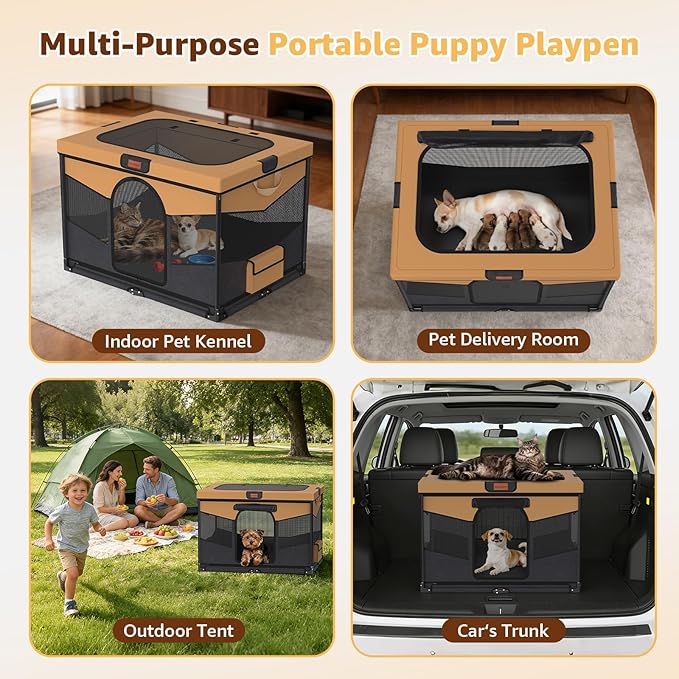 LOOBANI Foldable Dog Playpen for Small Dogs, Indoor/Outdoor Puppy Playpen - Image 8