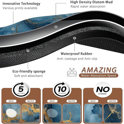 Marble Pet Feeding Mat, Non-Slip Rubber Backing Mat, Cat Dog Accessories - Image 3