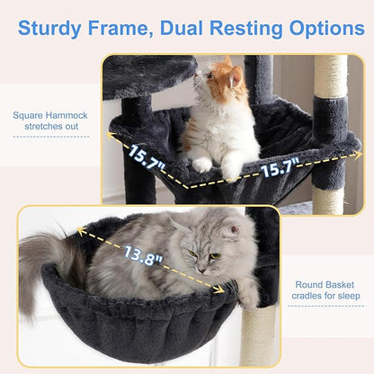 Heybly Cat Tree, 76-Inch Tall Heavy Duty Cat Tower - Image 5