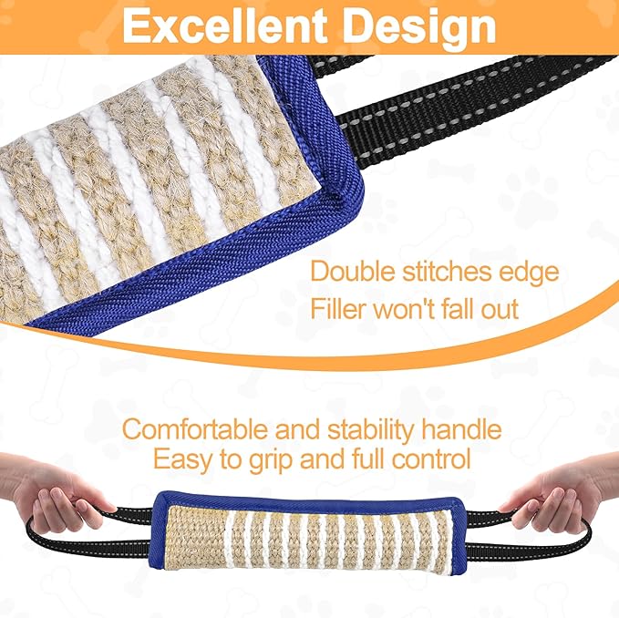 ToLanbbt Dog Tug Toy Bite Jute Pillow Pull Toy - Image 4