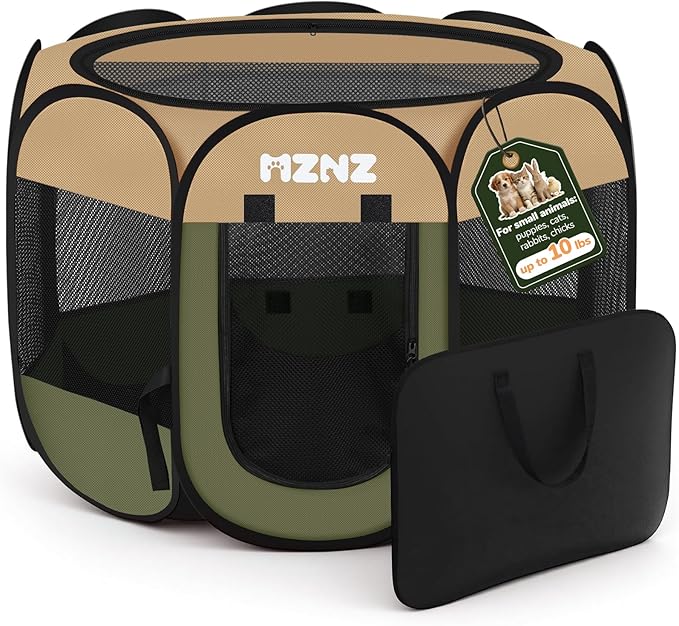 Dog Cat Playpen, Portable Small Animal Playpen Crate Indoor by MZNZ