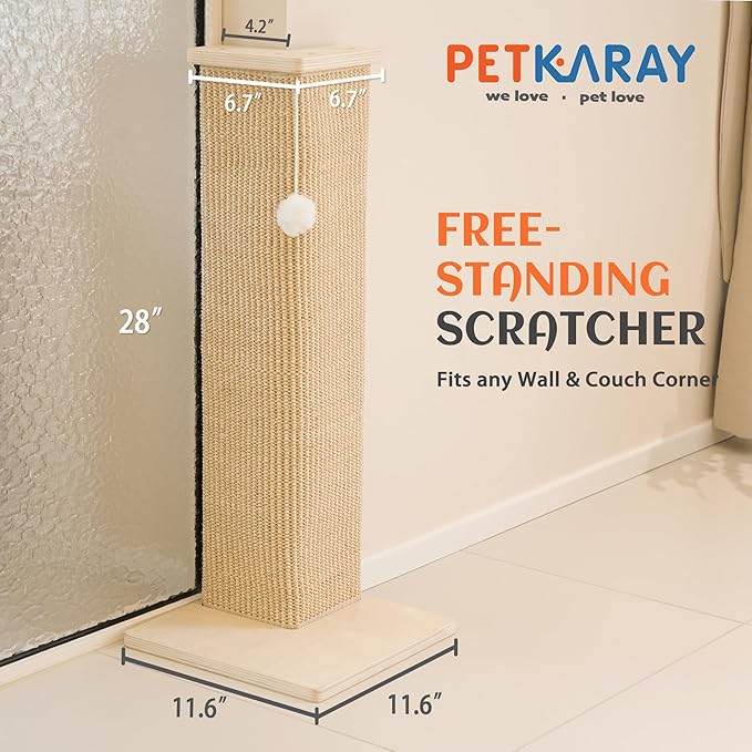 PETKARAY Couch Corner Cat Scratcher, Sisal Cat Scratch Pad - Image 2