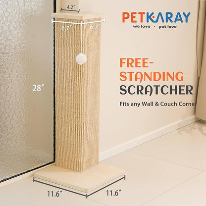 PETKARAY Couch Corner Cat Scratcher, Sisal Cat Scratch Pad - Image 2