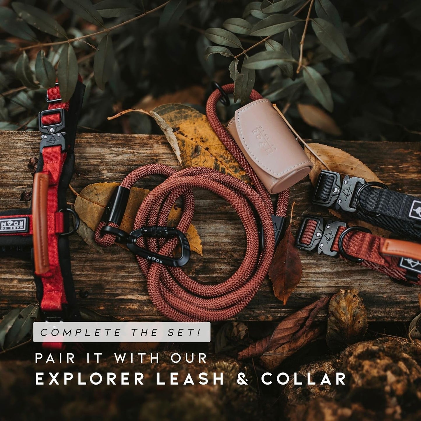 MADE TO ROAM Premium Explorer Harness - Y-Shaped Dog Harness with Adjustable Durable Nylon, Soft Padding, Metal Buckles and Leather Handle for Small, Medium, Large Dogs (Alaska Daybreak, Size 7)