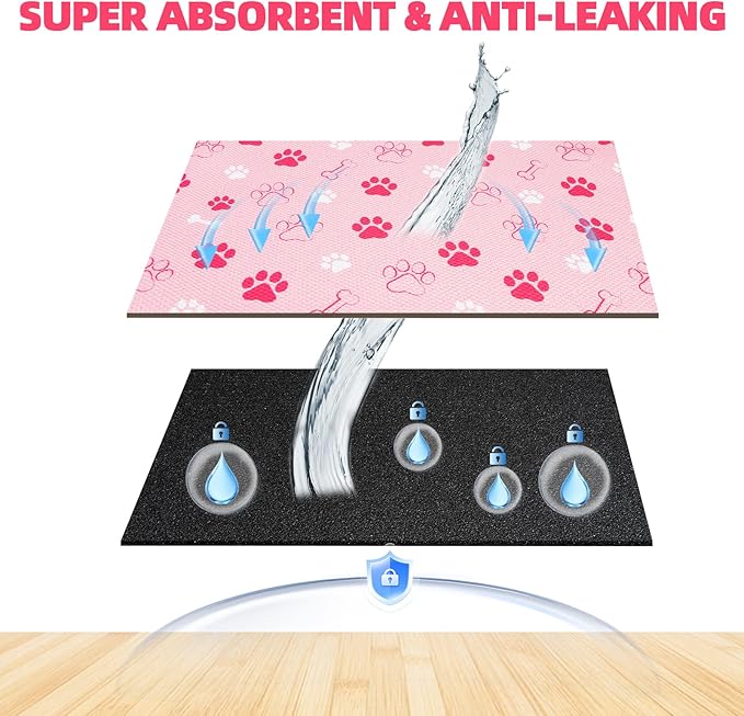 PUPTECK Dog Food Mat, Absorbent Pet Cat Feeding Mat - Image 3