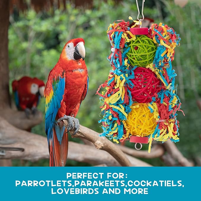 RLRICH 6 Pack Bird Colorful Chewing Toys Parrot Foraging Shredder Toys Shred - Image 4