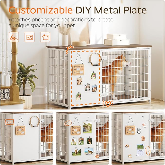 YATINEY Foldable Dog Crate Furniture, 47.2" Dog Crate - Image 4