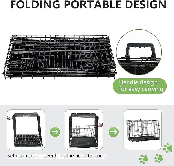 FDW Dog Crate 36-Inch Dog Cage Foldable Metal Kennel - Image 5