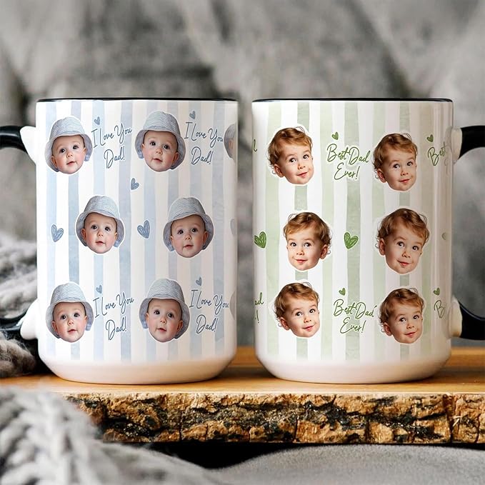 Personalized Dad Mug- Custom Baby Face Mug by Hanatoca
