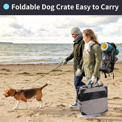 Zikopomi 30 Inch Portable Travel Dog Crate, 3 Door Collapsible Soft Pet Kennel - Image 2
