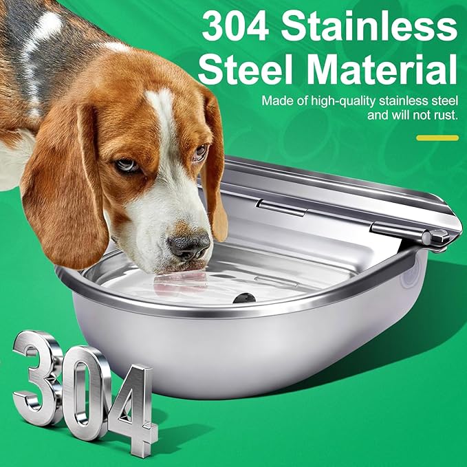 Metal Automatic Dog Water Bowl Dispenser, Outdoor Heavy Duty Stainless Steel - Image 2