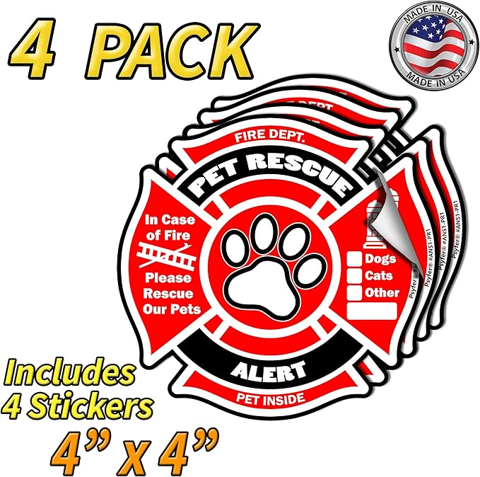 Psyfer® Pet Rescue Alert Fire Safety Stickers - Image 3