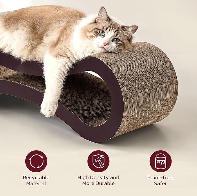Extra Large Cat Scratcher Cardboard Bed, 100% Recyclable & Reversible Durable - Image 4