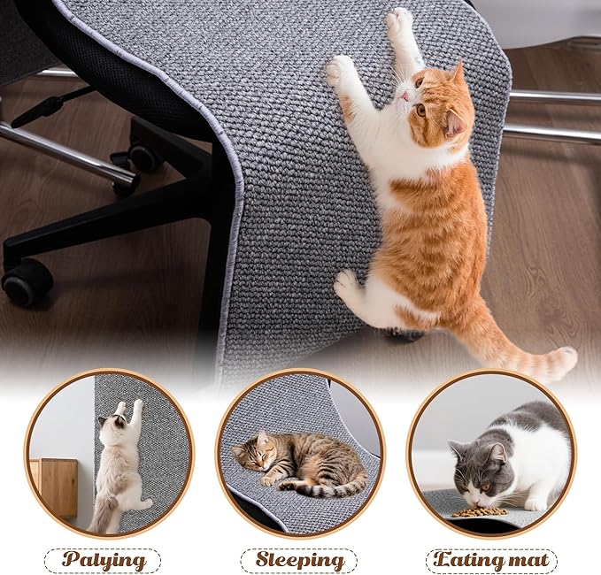 80"x15.7" Cat Wall Scratching Mat, Extra Large Cat Climbing Carpet - Image 4