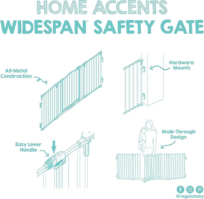 Regalo Safety 56-74.5" Super Wide Baby Gate - Image 6