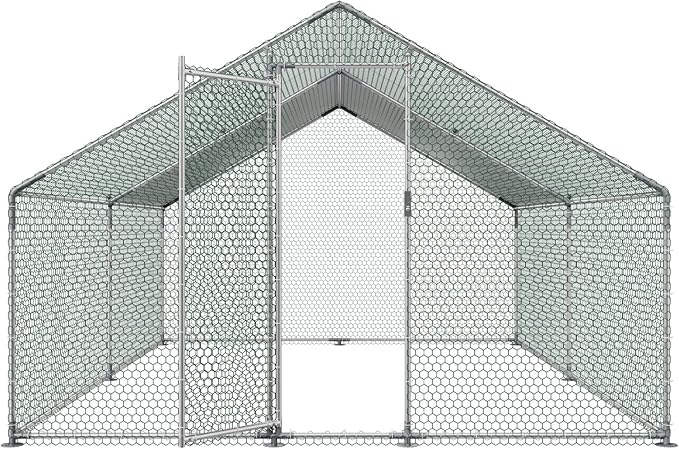 VEVOR Large Metal Chicken Coop, 9.8x13.1x6.5 ft Large Walk in Chicken Runs - Image 9