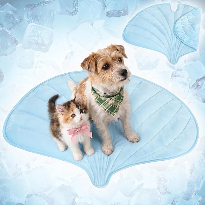 PetAmi Dog Cooling Mat, Ginkgo Leaf Shape, Pet Pad by PetAmi