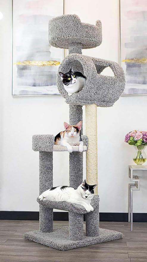 New Cat Condos 140003- Solid Wood Cat Climbing Tower Cat Tree by New+Cat+Condos