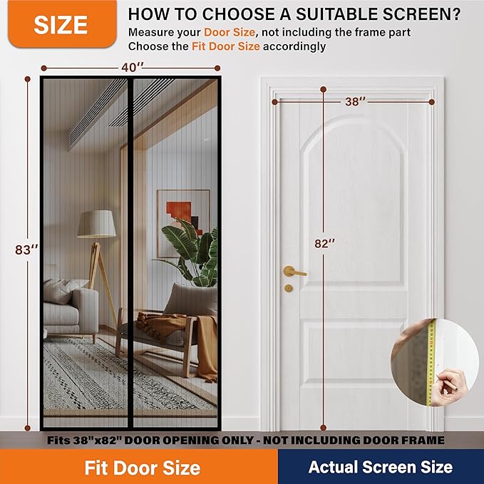 Mesh Screen with Magnetic Closure-Keeps Bugs Out Let Breeze in, Heavy Duty - Image 2