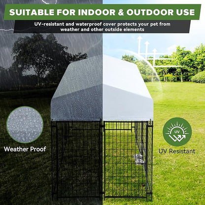 Oranland 8x4x6FT Outdoor Dog Kennel, Heavy Duty Welded Wire Steel Dog Kennel - Image 5