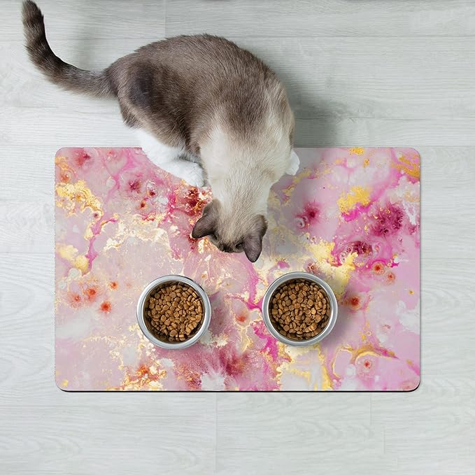Rnivvi Dog Food Mat, Cute Anti-Slip Rubber Pet Feeding Rug Protect Floors - Image 7